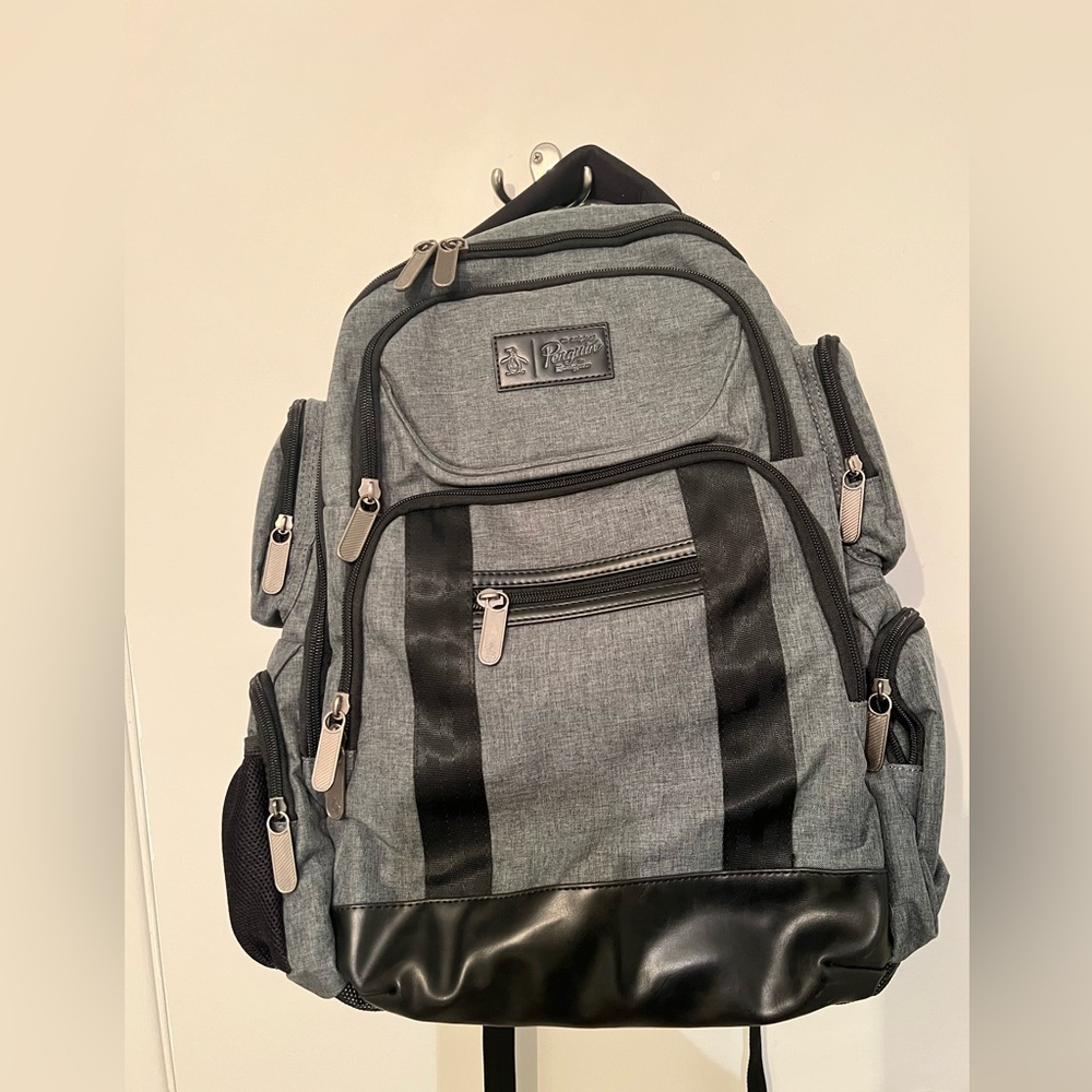 Gray Penguin Business Backpack